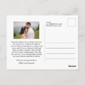 Chic Moderne Kalligrafie Fotobruiloft Dank u Briefkaart (Achterkant)