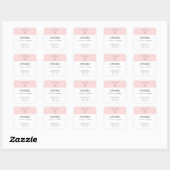 Chic Moderne Logo Blush Roze Kandle Productlabel Vierkante Sticker (Vel)