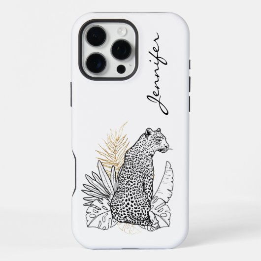 Chic Moderne Luipaard iPhone Hoesje (Achterkant)