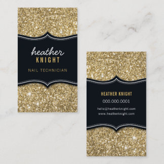CHIC moderne luxe glam glitter zwart goud Visitekaartje