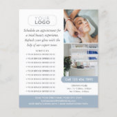 Chic Moderne Make-up Schoonheidssalon Blauw Bedrij Flyer (Achterkant)