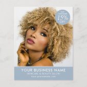 Chic Moderne Make-up Schoonheidssalon Blauw Bedrij Flyer (Voorkant)