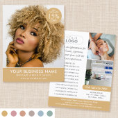 Chic Moderne Make-up Schoonheidssalon Gold Busines Flyer
