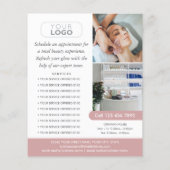 Chic Moderne Make-up Schoonheidssalon Roze Bedrijf Flyer (Achterkant)