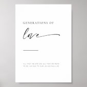 Chic + Moderne Manuscript Generations of Love Sign Poster (Voorkant)