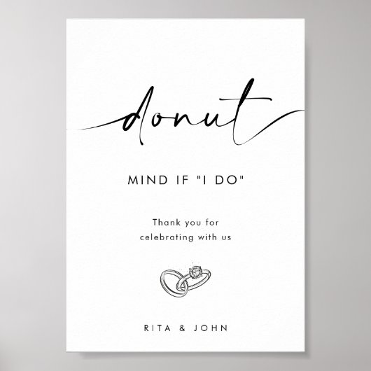 Chic Moderne Minimalistische Dunot Bar Trouwtaart  Poster (Voorkant)