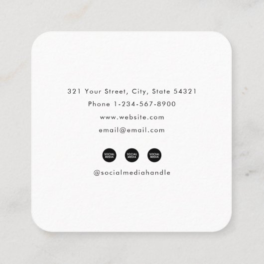 Chic Moderne Minimalistische QR Code Professionele Vierkante Visitekaartje (Achterkant)