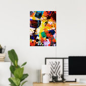 Chic Moderne onregelmatige vormen kleurrijke Abstr Poster (Thuiskantoor)