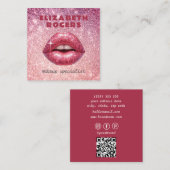 Chic Moderne Professionele Make-up Artiest QR Code Vierkante Visitekaartje (Voorkant / Achterkant)