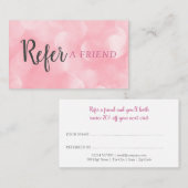 Chic Moderne Roze Bokeh Aanbevelingskaartje (Voorkant / Achterkant)