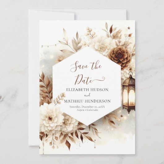 Chic moderne rustieke bruiloft save the date (Voorkant)