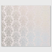 Chic Moderne Schoonheid Zilveren Nacre Damast Patr Cadeaupapier (Vlak)