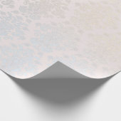 Chic Moderne Schoonheid Zilveren Nacre Damast Patr Cadeaupapier (Hoek)