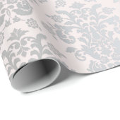 Chic Moderne Schoonheid Zilveren Nacre Damast Patr Cadeaupapier (Rol Hoek)