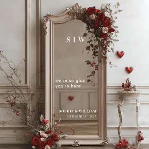 Chic Moderne Selfie Spiegel Welkom Trouwsticker Raamsticker