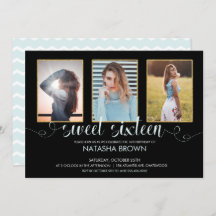 Chic Moderne Typografie Sweet 16 Verjaardagsfoto