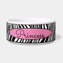 Chic Moderne Zebra Huidpatroon Pet Dog Voedsel Wat