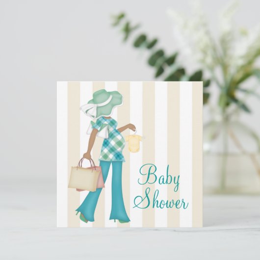 Chic Mom Etnisch Baby shower Kaart (Staand voorkant)