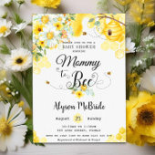 Chic Mom to Bee Yellow Floral Baby shower Neutraal Kaart