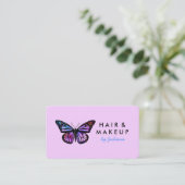 Chic Monarch Butterfly Elegant Waterverf Lila Visitekaartje (Staand voorkant)