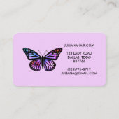 Chic Monarch Butterfly Elegant Waterverf Lila Visitekaartje (Achterkant)