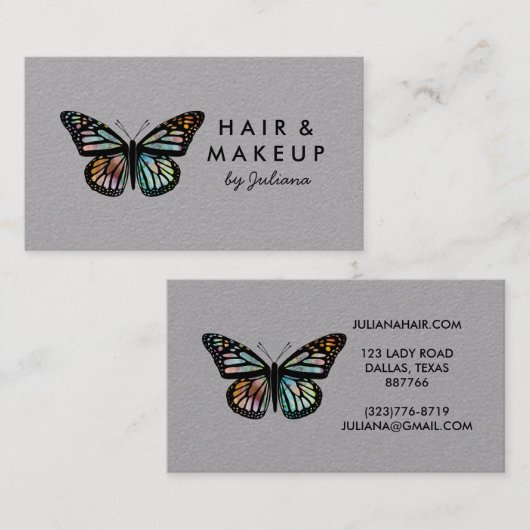 Chic Monarch Butterfly Elegant Waterverf Visitekaartje (Voorkant / Achterkant)