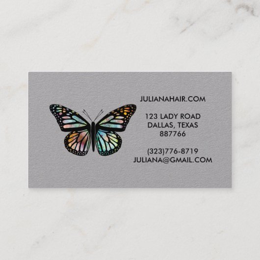 Chic Monarch Butterfly Elegant Waterverf Visitekaartje (Achterkant)