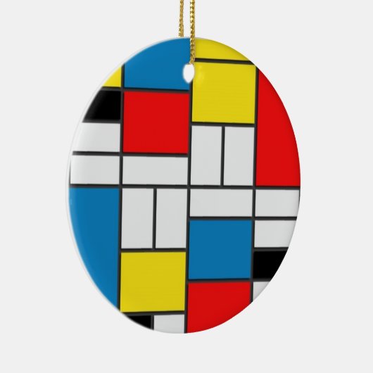Chic Mondrian Cubism Style Keramisch Ornament (Rechts)