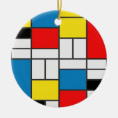 Chic Mondrian Cubism Style Keramisch Ornament (Voorkant)