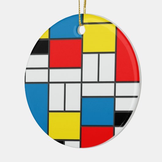 Chic Mondrian Cubism Style Keramisch Ornament (Links)