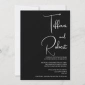 Chic Monochrome Black and White Wedding Kaart (Voorkant)