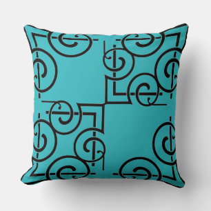 Chic Monochrome Turquoise Name Black Sierkussen