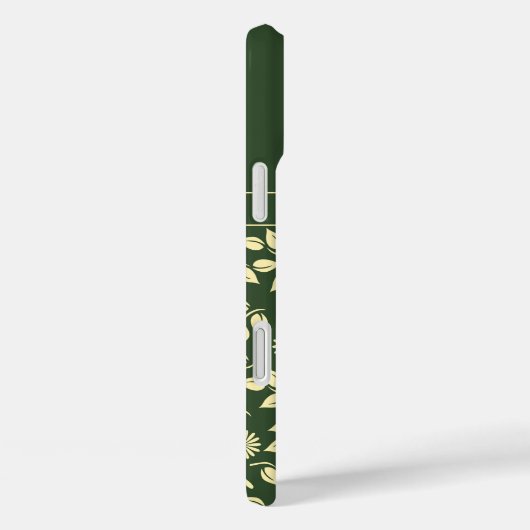 Chic Monogram Aangepaste Naam Bladeren Madeliefjes Case-Mate iPhone Case (Achterkant / Rechts)