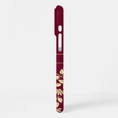 Chic Monogram Aangepaste naam laat Daisies Burgund iPhone Hoesje (Linkerkant)