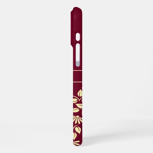 Chic Monogram Aangepaste naam laat Daisies Burgund iPhone Hoesje (Linkerkant)