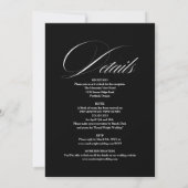 Chic Monogram All In One Zwart En Wit Bruiloft Kaart (Achterkant)