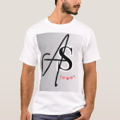Chic Monogram "AS" Bijpassend T-Shirt voor Koppels (Voorkant)