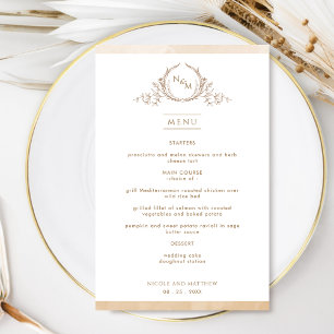 Chic Monogram Beige Cream Waterverf Weddenschap Me