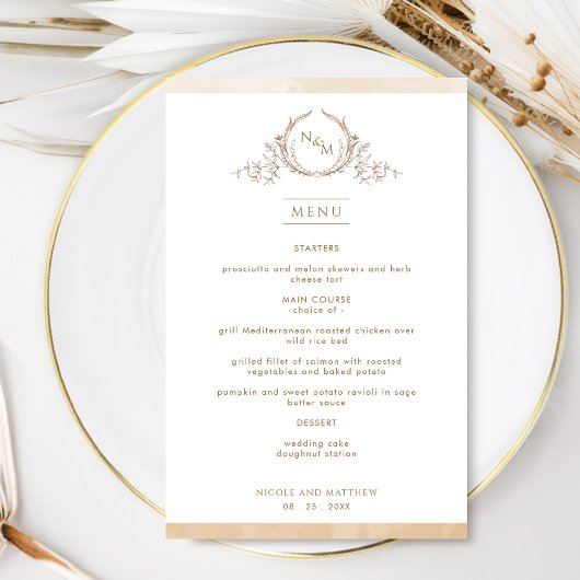 Chic Monogram Beige Cream Waterverf Weddenschap Me