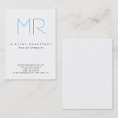 Chic Monogram Blue White Cute Visitekaartje (Voorkant / Achterkant)