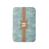 Chic Monogram Botanisch Patroon Badmat (Voorkant Verticaal)