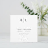 Chic Monogram Branch Rehearsal Dinner Invitation Kaart (Staand voorkant)