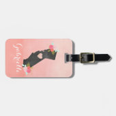 Chic Monogram California State & Verplaatsbaar Har Bagagelabel (Voorkant horizontaal)