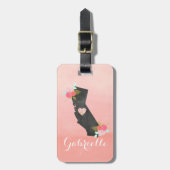 Chic Monogram California State & Verplaatsbaar Har Bagagelabel (Voorkant verticaal)