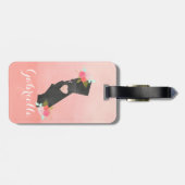 Chic Monogram California State & Verplaatsbaar Har Bagagelabel (Achterkant horizontaal)