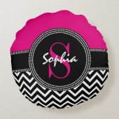Chic Monogram Chevron - S is voor Sophia Rond Kussen (Achterkant)