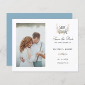 Chic Monogram Crest Foto bruiloft BEWAART DATUM (Voorkant / Achterkant)