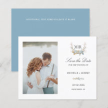 Chic Monogram Crest Foto bruiloft BEWAART DATUM