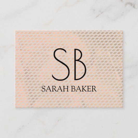 Chic Monogram Cross Hatch Visitekaartje (Voorkant)