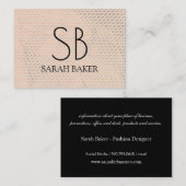 Chic Monogram Cross Hatch Visitekaartje (Voorkant / Achterkant)